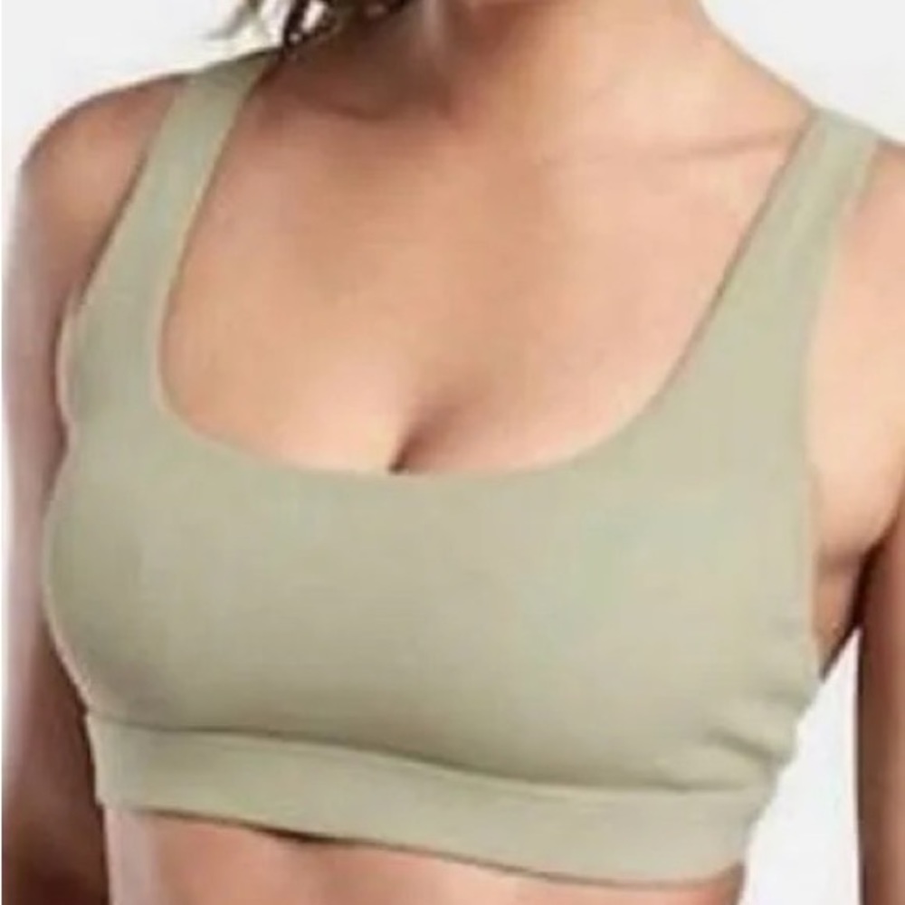 Athleta Exhale Rib Bra D-DD XXS. Shadow Olive Running Yoga Sports bra. New!